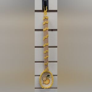 Handmade Wooden Spoon  kitchen Decor Cross Stitching Limon 13.5"